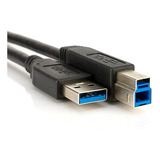 Cabo Usb Tipo B E Tipo A 3.0 Super Speed 5gb/s 1,8m Cor Preto