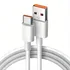 Cabo Usb Tipo C Carregamento 6a Rápido Para Xiaomi - Samsung - iPhone - Motorola - Fone Cor Branco