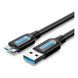 Cabo Vention Usb A Micro B Para Discos Rígidos Usb 3.0 50 Cm Preto