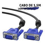 Cabo Vga Para Monitor Macho Lcd Pc Câmeras 1 5 Metros