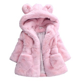 Cabolsa De Pelúcia Com Capuz Outono Inverno Meninas Infantis