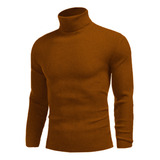 Cacharrel Blusa Tricot Lã Masculina Canelada Gola Alta R 765