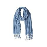 Cachecol Echarpe Lenço Pashmina Manta Xale Lisa Moda  Azul Jeans 