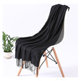 Cachecol Echarpe Manta Pashmina Lenço Xale Preto Longo Frio Desenho Do Tecido Masculino Tamanho 200cm X 70cm