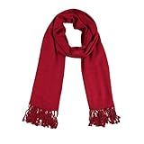 Cachecol Pashmina Grosso Lenço Viscose Echarpe Lisa Vermelho Queimado 220g