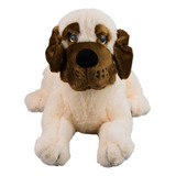 Cachorro Mastiff Inglês De Pelúcia Deitado 45 Cm Cor Branco