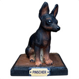 Cachorro Pinscher Estatueta Preto