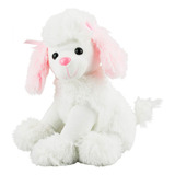 Cachorro Poodle Branco Sentado 20cm - Pelúcia