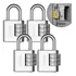 Cadeado Com Segredo Pequeno 25m Mala Armários Senha Kit 4 Un Cor Chrome