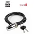 Cadeado Cromado Preto Com Alarme   Modelo Lock Alarm