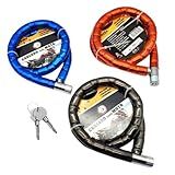 Cadeado Trava 100cm Aço Reforçado Grosso Moto Bike Portão Corrente Trava Bicicleta Portão Segurança Chave Ultra Resistente Anti Furto (vermelho)