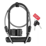 Cadeado U lock Super Reforçado Com Chaves   Cabo Bike Moto