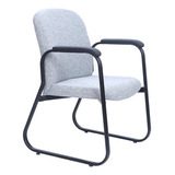 Cadeira Cinza - Com Base Fixa E Estofado 