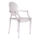 Cadeira Com Braço Modelo Ghost Cristal Pronta Entrega 154kgs