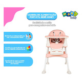 Cadeira De Alimentação Portátil Bebê Honey Maxi Baby Rosa