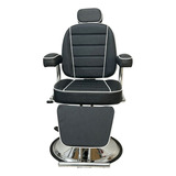 Cadeira De Cabeleireiro Bm Móveis Bm Móveis Poltrona Com Reclinador Com Costas Reclinável Com Base Redonda Cor Preto acetinado