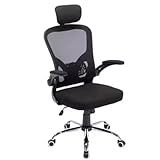 Cadeira De Escritório Brin7 B7 001 Ergonômica Preta Com Estofado De Mesh