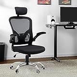Cadeira De Escritório Ergonômica Com Estofado De Mesh Preto 