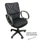 Cadeira De Escritório LG Flex Cadeiras Giratória Executiva Ergonômica Preta Com Estofado De Poliéster