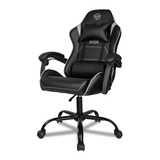 Cadeira De Escritório Tgttgt hrtc bl02 Tgt Gamer Preto E Cinza Com Estofado De Couro Pvc