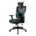 Cadeira De Escritório Thunderx3 Yama1 Gamer Ergonômica Preta E Cíano Com Estofado De Malha