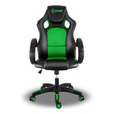Cadeira De Escritório Xzone Cgr 02 Gamer Ergonômica Preto E Verde Com Estofado De Couro Sintético