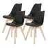 Cadeira De Jantar Desing Saarinen Wood C  Estofamento 4 Und
