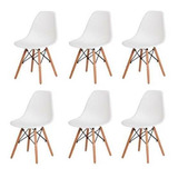 Cadeira De Jantar Henn Decorshop Charles Eames Dkr Eiffel  Estrutura De Cor Branco  6 Unidades