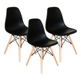 Cadeira De Jantar Henn Decorshop Charles Eames Dkr Eiffel Estrutura De Cor Preto 3 Unidades