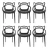 Cadeira De Jantar Top Chairs Allegra Estrutura De Cor Preto Y Assento Negro X 6 Unidades