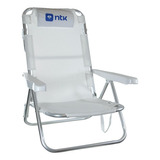 Cadeira De Praia Piscina 5 Posições Aluminio Nautika Cor Branco