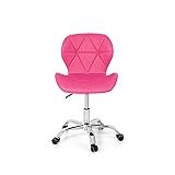 Cadeira Escritório Com Rodas Slim Vegas Base Giratória Estofada Rosa