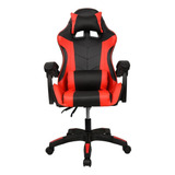 Cadeira Escritório Gamer Ergonômica Reclinável C Massageador Cor Preto vermelho Material Do Estofamento Pu
