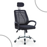 Cadeira Escritório Giratória Zebrada Mullt X Com Suporte Cor Preto Material Do Estofamento Mesh N2232417