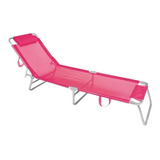 Cadeira Espreguicadeira Aluminio Rosa