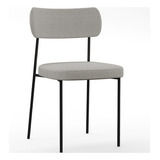 Cadeira Estofada Melina Linho Cinza Cor Da Estrutura Da Cadeira Preto Desenho Do Tecido Liso Quantidade De Cadeiras Por Conjunto 1