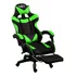 Cadeira Gamer Ergonômica Preta Verde Estofado Couro Sintético