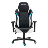 Cadeira Gamer Falcon   Blaster Branca E Azul