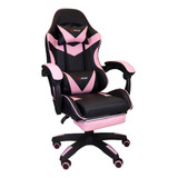 Cadeira Gamer Profissional Reclinável Apoio De Pés X ray Cor Rosa Material Do Estofamento Couro Sintético