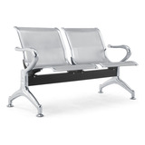 Cadeira Longarina 2 Lugares Cromada Sem Estofado Mak Decor