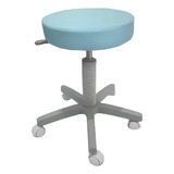 Cadeira Mocho Nina Base Cinza Assento Azul claro
