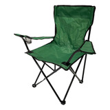 Cadeira Pesca Pescador Dobravel Verde Porta Copo Camping