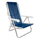 Cadeira Reclinável Mor Com 8 Posições Em Alumínio Cor Azul m Cor Azul marinho