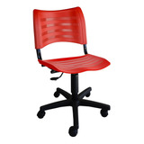 Cadeira Secretária Giratória Iso Plástica Vermelha