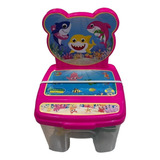 Cadeira Toy Praia Infantil Plástico Baby Shark 6 Acessórios