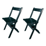 Cadeiras 2 Unidades Dobraveis P/ Bares, Pizzarias Preto Cor