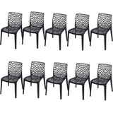 Cadeiras Gruvyer Kit 10 Unid Mesa Sala De Jantar Empilhável
