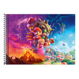 Caderno De Desenho Super Mario 96 Fls Escolar