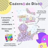 Caderno De Disco Personalizado Pequeno A5 Vários Temas 