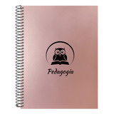 Caderno Profissões Universitário Rosê Gold 15 Matérias